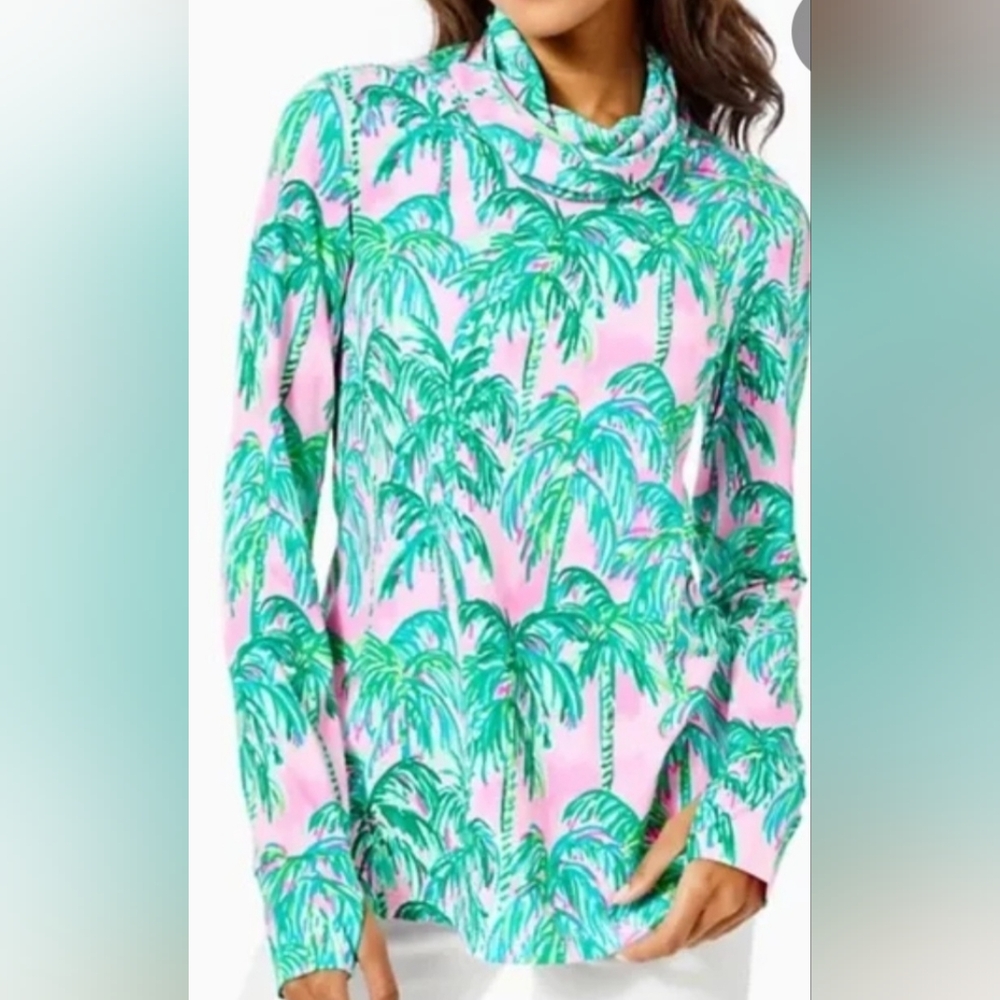 Lilly Pulitzer UPF 50 Lilshield Tropical Palm Tree Long Sleeve Shirt